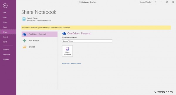 Cách bật hoặc tắt đồng bộ hóa tệp từ OneNote sang OneDrive 