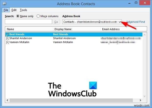 Cách tìm Sổ địa chỉ trong Outlook 