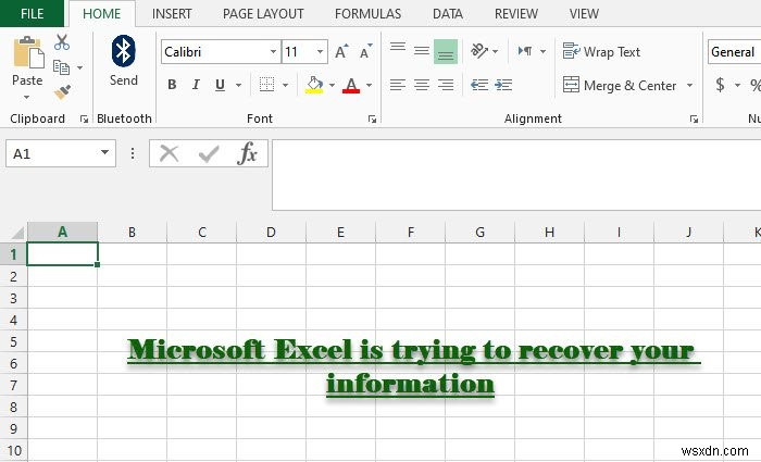 Microsoft Excel đang cố gắng khôi phục thông tin của bạn 