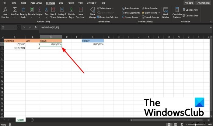 Cách sử dụng hàm WORKDAY trong Microsoft Excel 