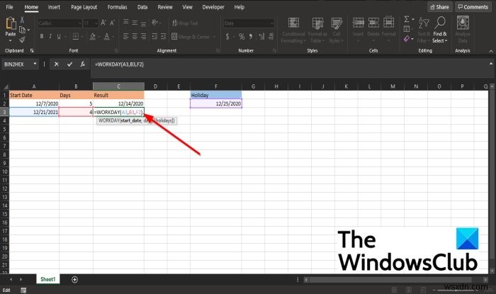 Cách sử dụng hàm WORKDAY trong Microsoft Excel 