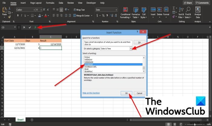 Cách sử dụng hàm WORKDAY trong Microsoft Excel 