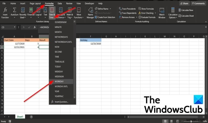 Cách sử dụng hàm WORKDAY trong Microsoft Excel 