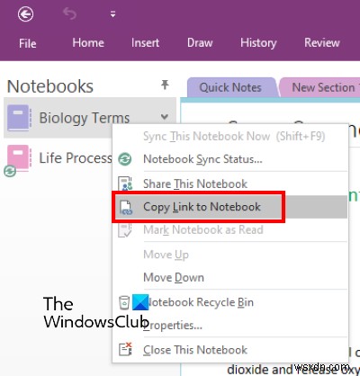 Cách tạo liên kết trong OneNote 