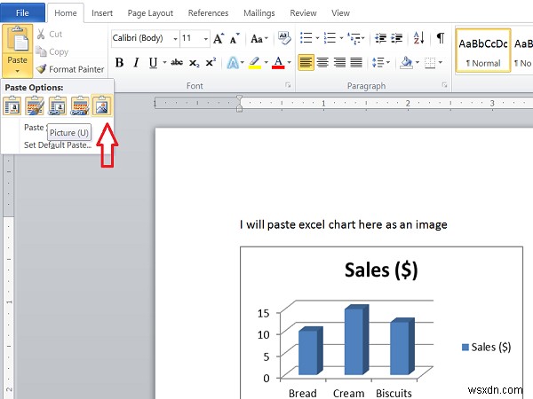 Cách dễ dàng xuất Biểu đồ Excel dưới dạng Hình ảnh 