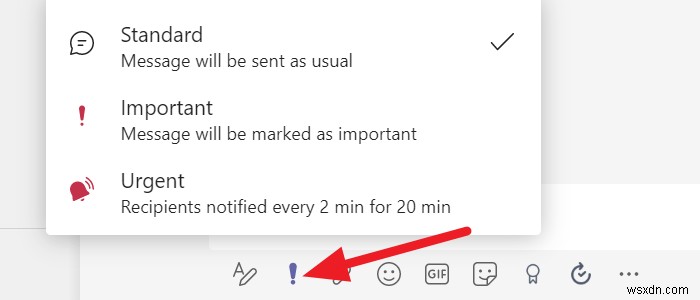 Cách gửi một thông báo khẩn cấp hoặc quan trọng trong Microsoft Teams 