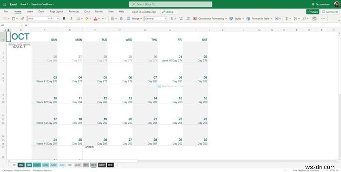 Các mẫu Google Trang tính và Lịch Excel Trực tuyến tốt nhất 