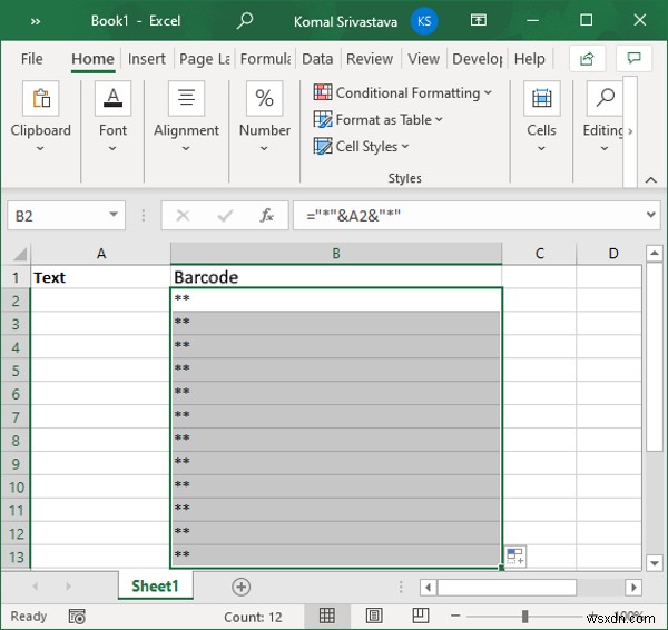 Cách tạo mã vạch trong Microsoft Excel 