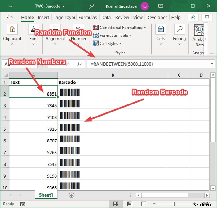Cách tạo mã vạch trong Microsoft Excel 