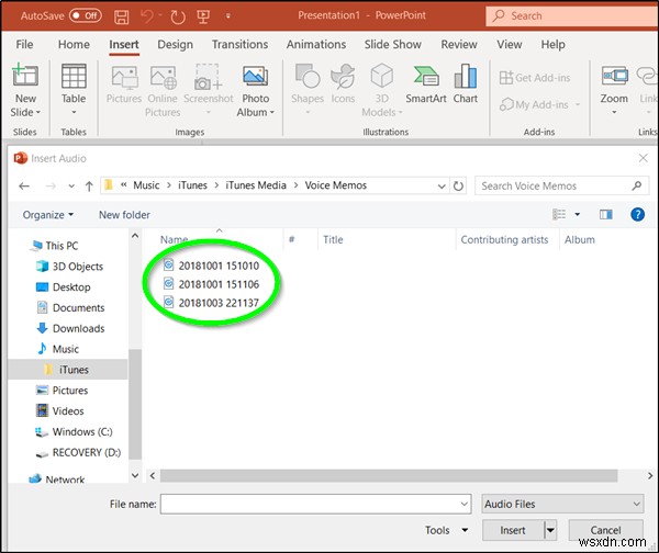 Cách chèn tệp Âm thanh hoặc Âm thanh trong PowerPoint 