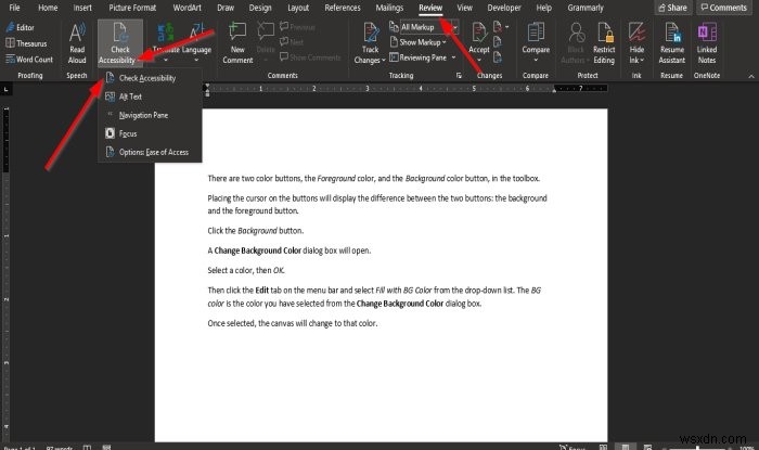 Cách sử dụng Bộ kiểm tra trợ năng trong Microsoft Office 