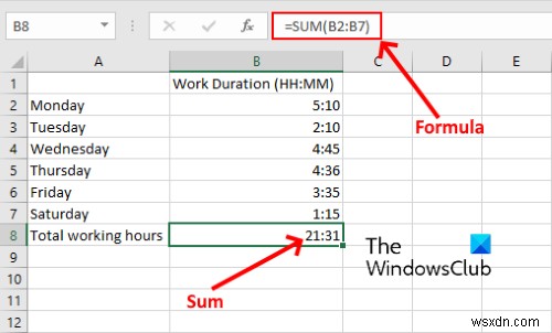 Cách thêm hoặc tính tổng Thời gian trong Microsoft Excel 