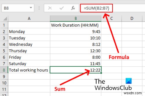 Cách thêm hoặc tính tổng Thời gian trong Microsoft Excel 