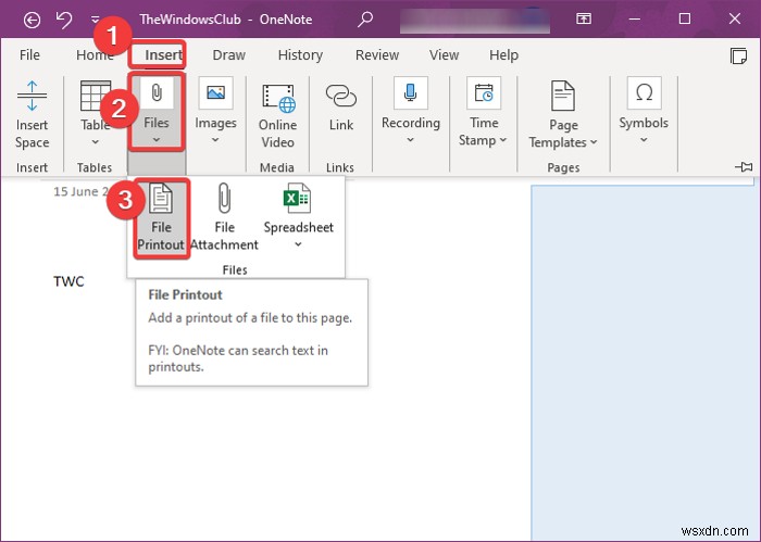 Cách Chèn Tài liệu Word vào ghi chú OneNote 