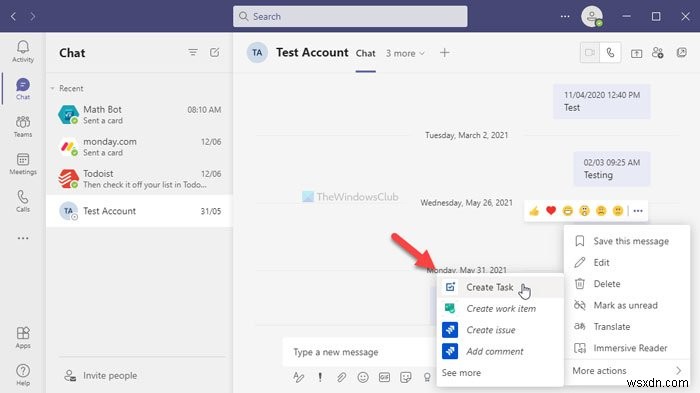 Cách chuyển đổi các cuộc trò chuyện trong Microsoft Teams thành Microsoft To Do task