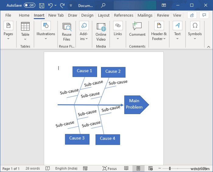 Cách tạo Sơ đồ xương cá trong Microsoft Word 