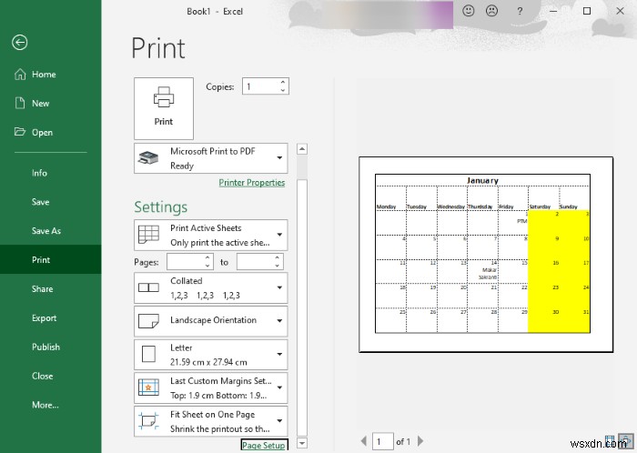 Cách tạo Lịch trong Microsoft Excel 