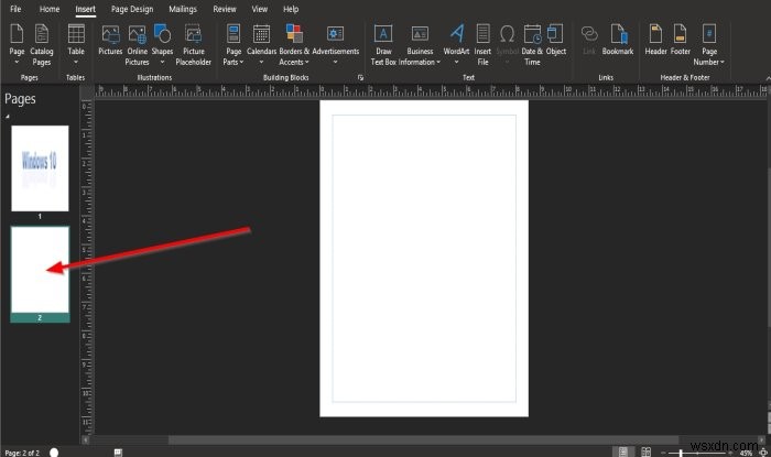 Cách sử dụng Tùy chọn Trang trong Microsoft Publisher 