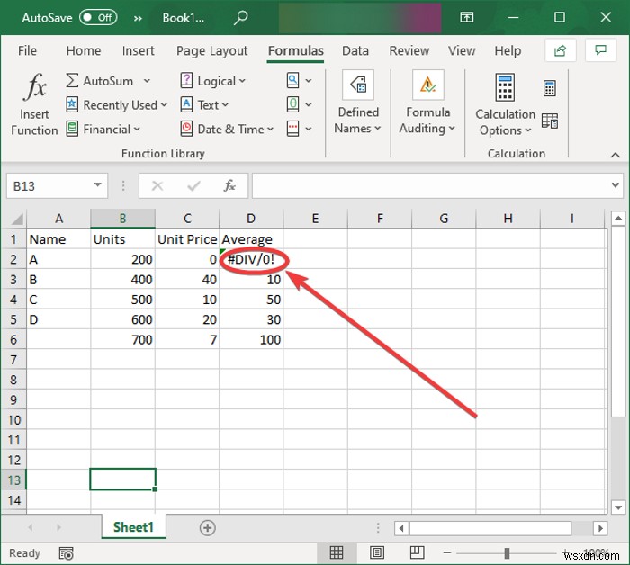 Cách xóa # DIV / 0! lỗi trong Microsoft Excel 