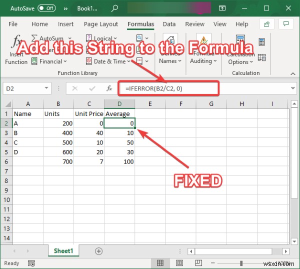 Cách xóa # DIV / 0! lỗi trong Microsoft Excel 
