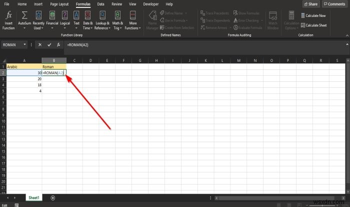 Cách sử dụng hàm ROMAN trong Microsoft Excel 