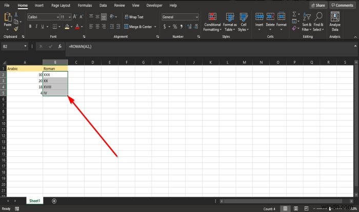 Cách sử dụng hàm ROMAN trong Microsoft Excel 