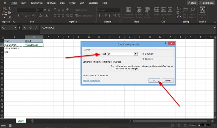 Cách sử dụng hàm Lower và Upper trong Excel để thay đổi chữ hoa chữ thường của Text