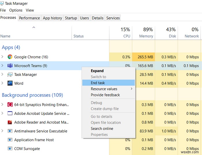 Khắc phục sự cố đăng nhập Microsoft Teams:Chúng tôi không thể đăng nhập cho bạn 