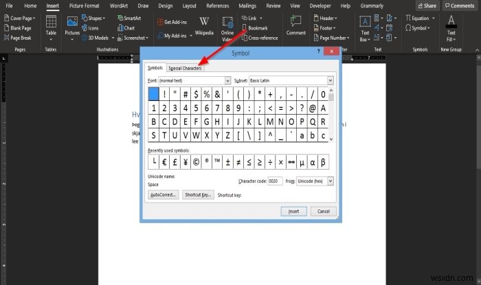 Cách chèn khoảng trắng không ngắt trong Microsoft Word 