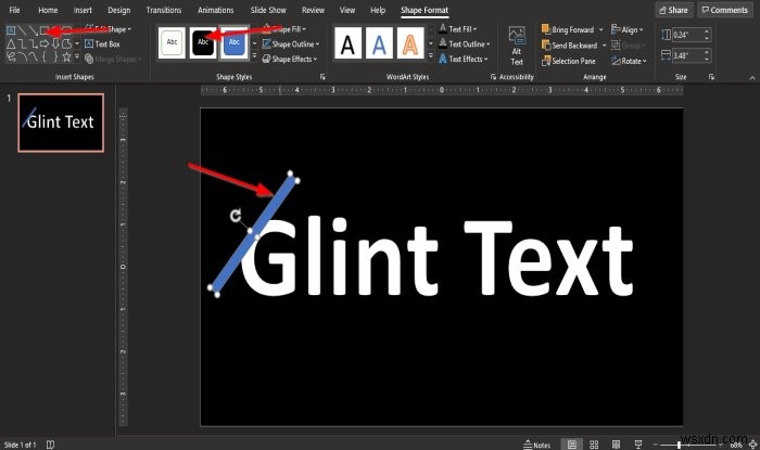 Cách tạo hoạt ảnh Glint hoặc Sparkle Text trong PowerPoint 