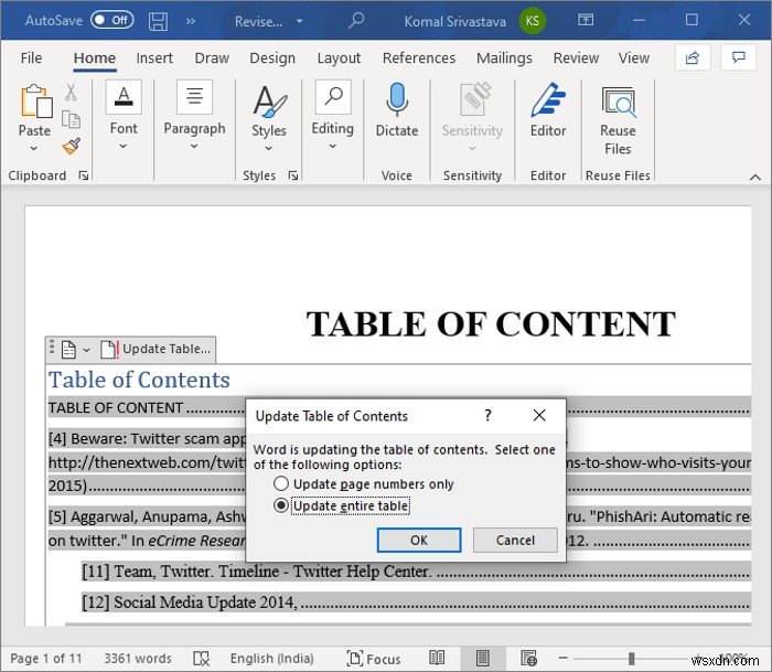 Sửa lỗi, Đánh dấu không được xác định trong Microsoft Word 