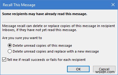 Cách gọi lại và thay thế thư email trong Microsoft Outlook hoặc Outlook 365 