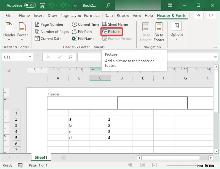 Cách thêm hình mờ trong Microsoft Excel 