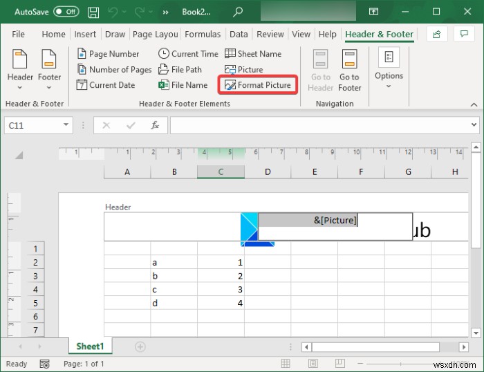 Cách thêm hình mờ trong Microsoft Excel 