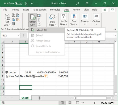 Cách sử dụng tính năng Kiểu dữ liệu tự động trong Microsoft Excel 