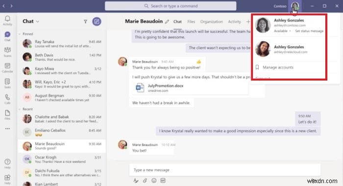 Cách sử dụng Tính năng cá nhân trong Microsoft Teams 