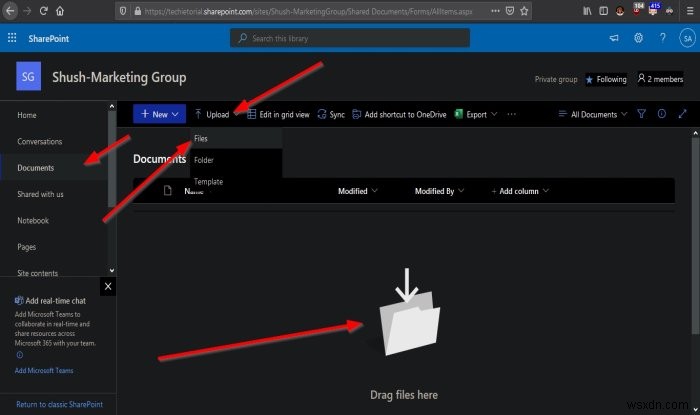 Cách tải Tài liệu lên Trang SharePoint của bạn 