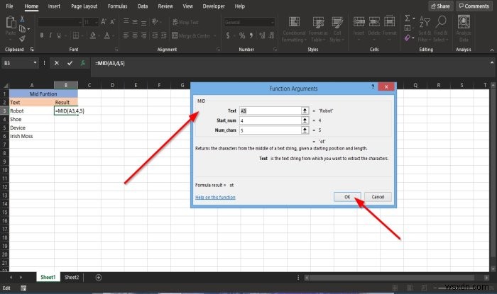 Cách sử dụng hàm MID và MIDB trong Microsoft Excel 