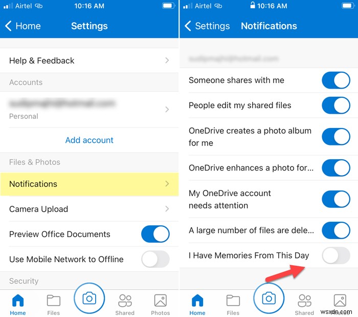 Cách tắt thông báo OneDrive Vào ngày này trên Android và iOS 