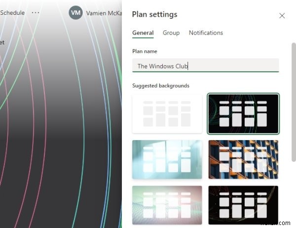 Cách thay đổi Nền hoặc Chủ đề trong Microsoft Planner cho web 