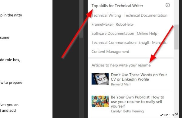Cách sử dụng LinkedIn Resume Assistant trong Microsoft Word 