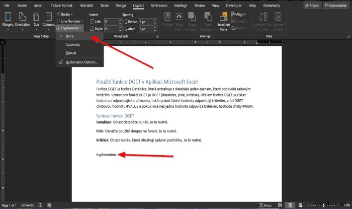 Cách sử dụng tính năng gạch nối trong Microsoft Word 