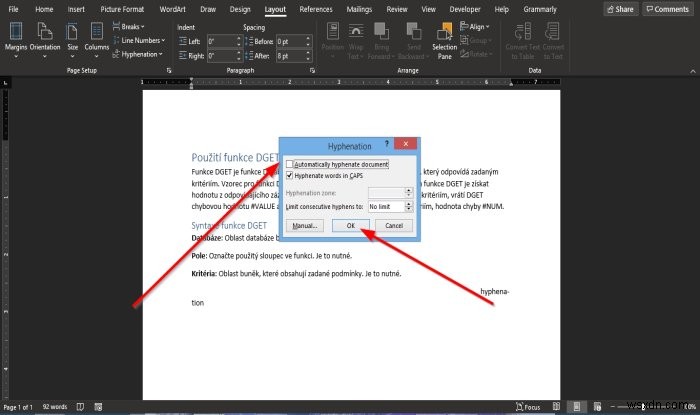 Cách sử dụng tính năng gạch nối trong Microsoft Word 