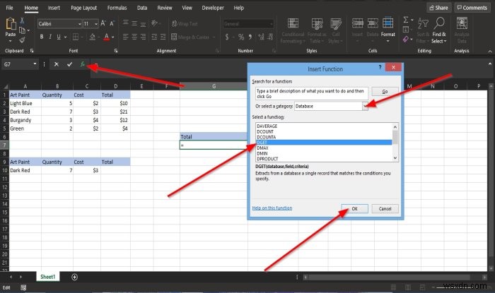 Cách sử dụng hàm DGET trong Microsoft Excel 