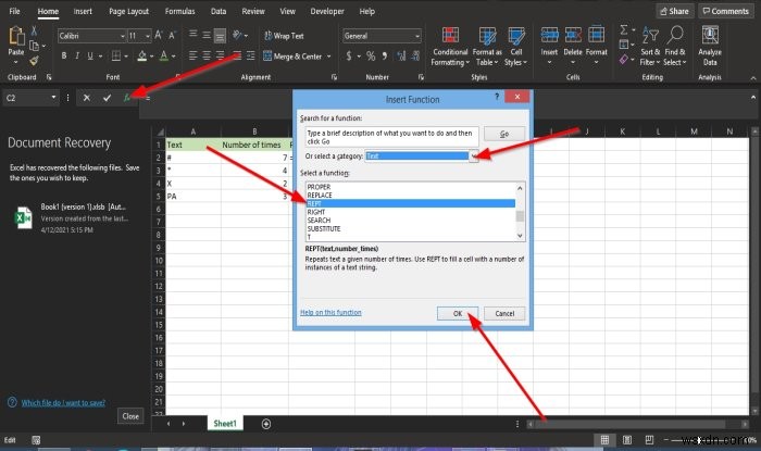 Cách sử dụng hàm REPT trong Microsoft Excel 