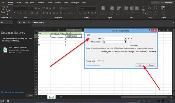 Cách sử dụng hàm REPT trong Microsoft Excel 