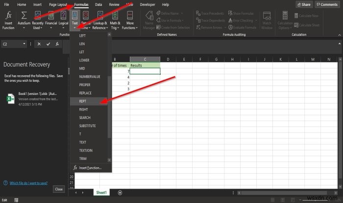 Cách sử dụng hàm REPT trong Microsoft Excel 