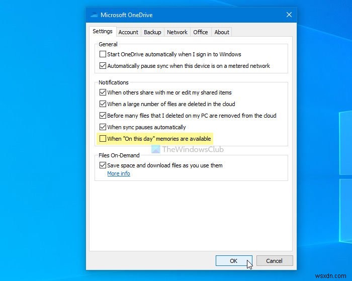 Cách tắt thông báo OneDrive Vào ngày này trên Windows 11/10 