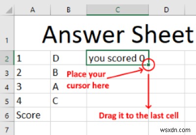 Cách tạo một bài kiểm tra tự động trong Microsoft Excel 