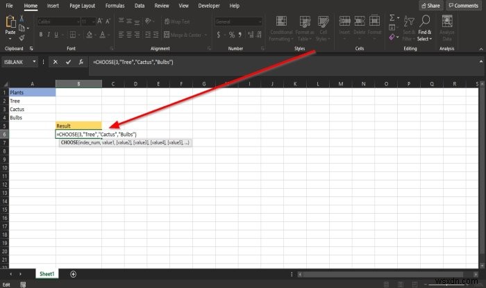 Cách sử dụng hàm CHOOSE trong Microsoft Excel 